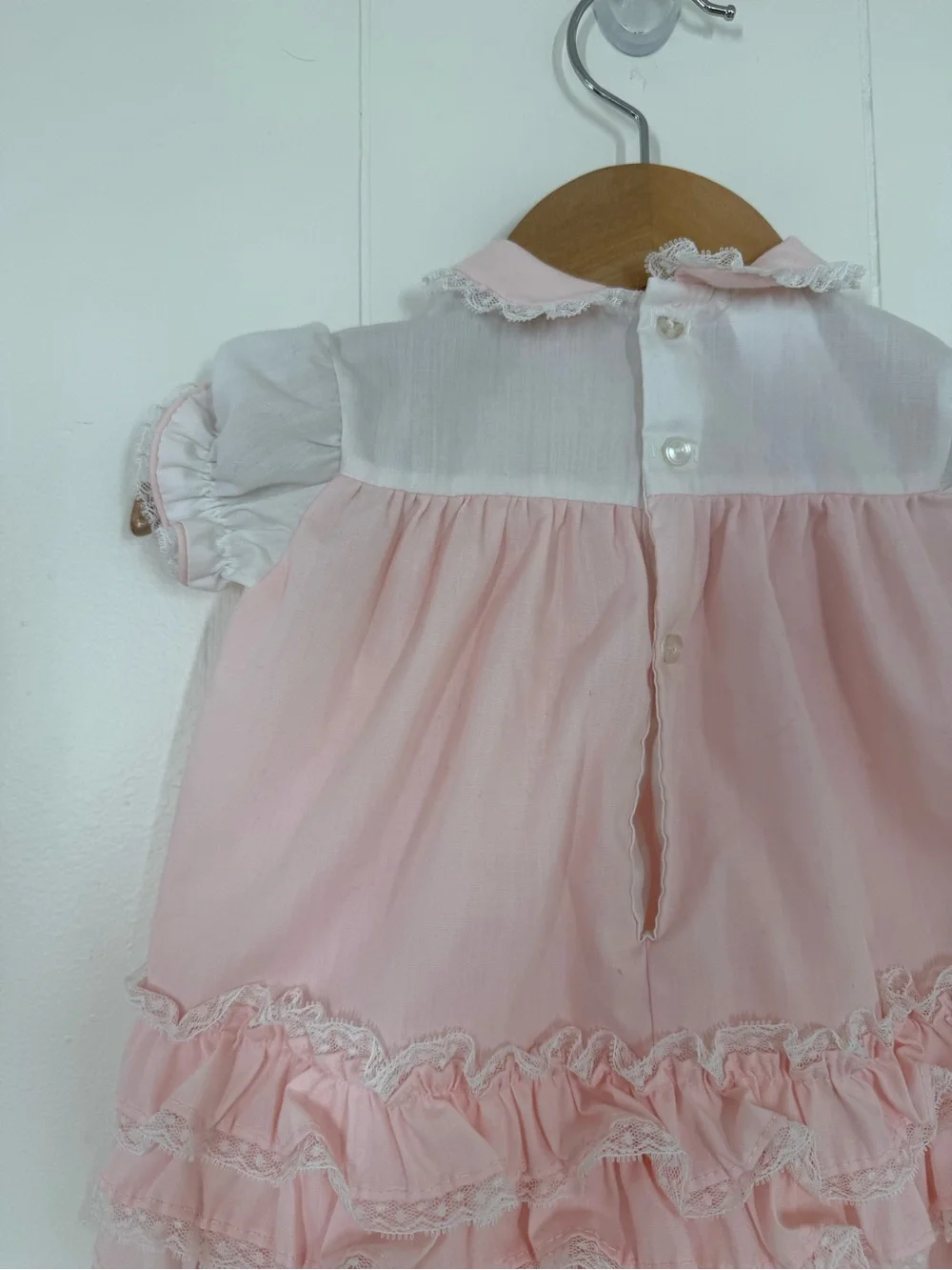 Toddle Tyke Vintage Embroidered “Babygirl” Pink Bubble Romper
